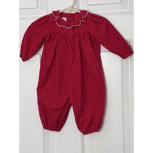 Bonnie Baby Girl 0 3 Vintage Valentine Red Bubble Romper Corduroy Polka Dot